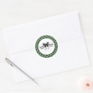 Sticker Rond Baisers papillon fête d'anniversaire