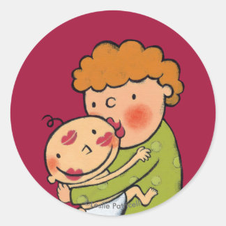 Sticker Rond Baisers roses de rouge à lèvres de grand-maman
