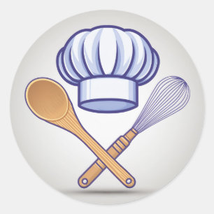 Sticker Rond Baker Casquette et Whisk