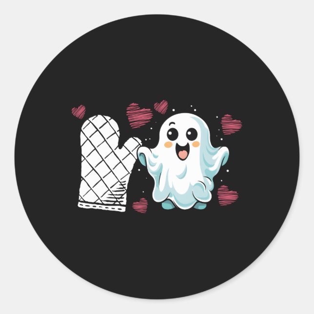 Sticker Rond Baker Halloween Bake Trick ou traitement de peur (Devant)