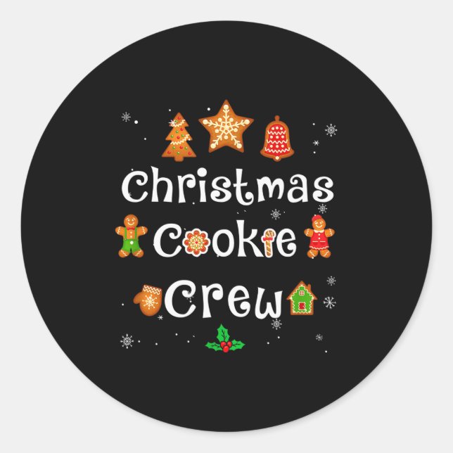 Sticker Rond Bakers Christmas Cookie Crew Family Baking Team Ho (Devant)