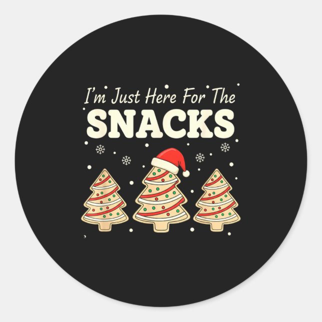 Sticker Rond Baking I'm Just Here For The Snacks Christmas Cook (Devant)