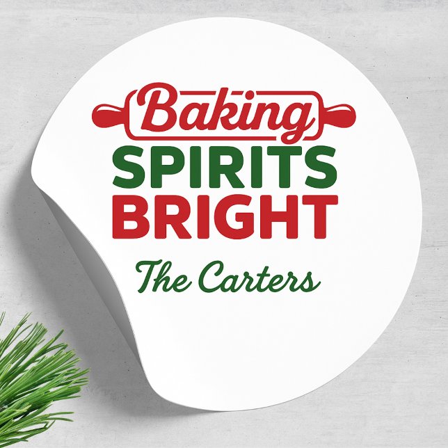 Sticker Rond Baking Spirits Bright Holiday (Créateur téléchargé)