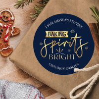 Baking Spirits Bright Navy & Gold Christmas Cookie