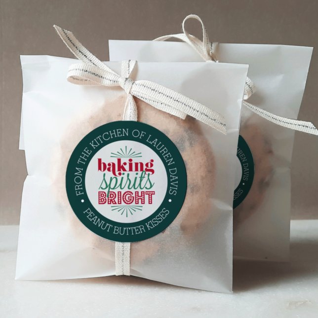 Sticker Rond Baking Spirits Bright Personnalisé Vacances Baking (Créateur téléchargé)