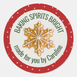 Sticker Rond Baking Spiritueux   Gingerbread Cookie Personnalis