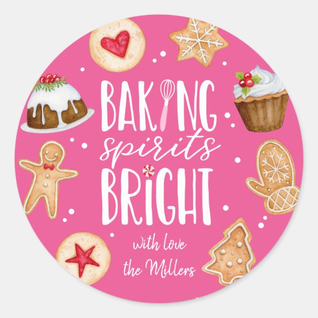 Sticker Rond Baking Spiritueux Noël Fête Baking (Devant)