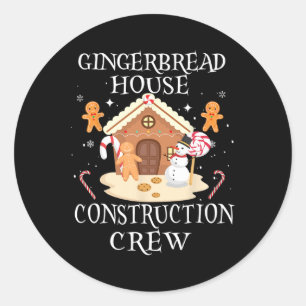 Sticker Rond Baking Xmas Gingpain Maison Construction Crew De