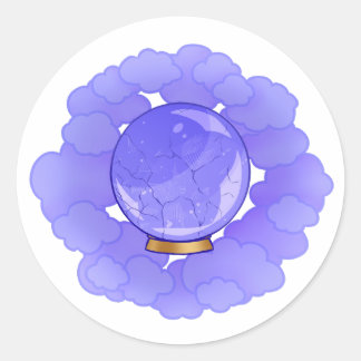 Sticker Rond Bal Cracké Plutôt Violet