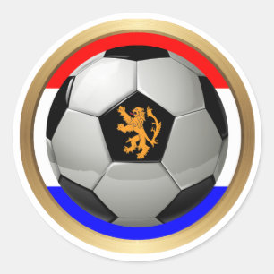 Sticker Rond Bal de football de Pays-Bas avec le lion néerland