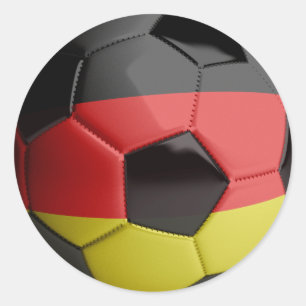 Sticker Rond Bal de football drapeau allemand