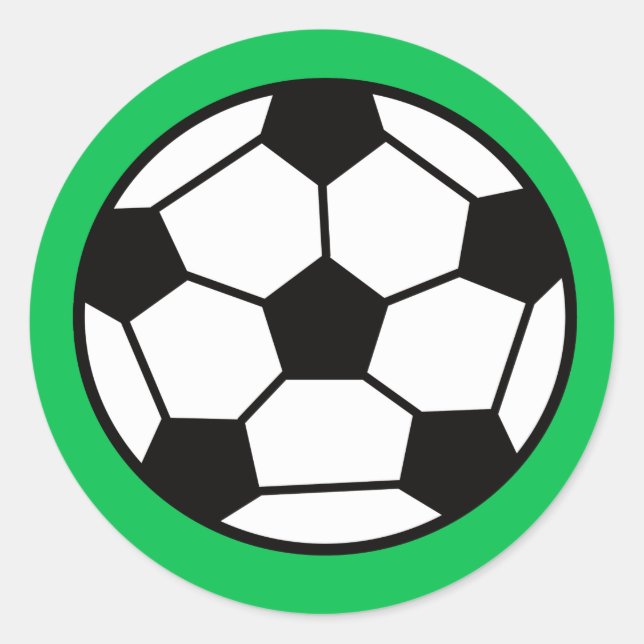Sticker Rond Bal De Football Drôle Sur Arrière - plan Vert (Devant)
