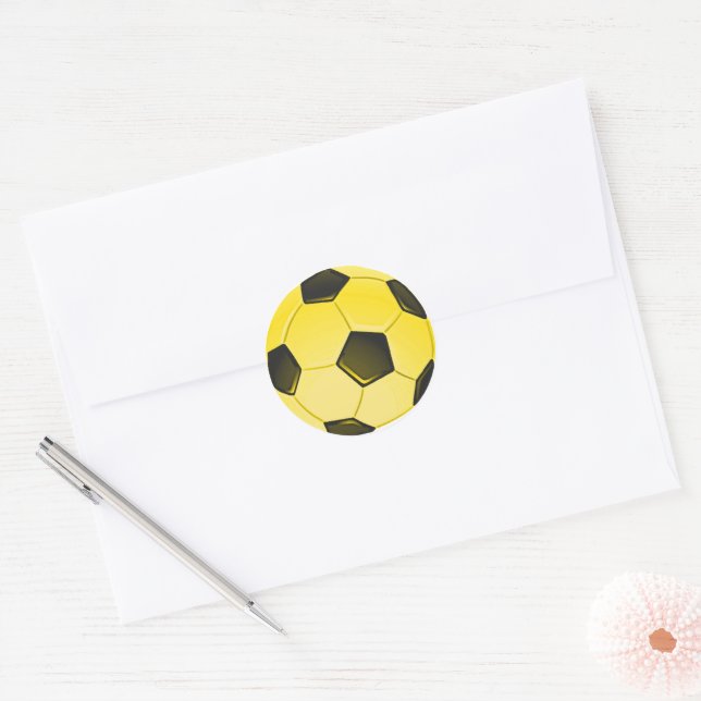 Sticker Rond Bal de soccer américain jaune ou football (Enveloppe)