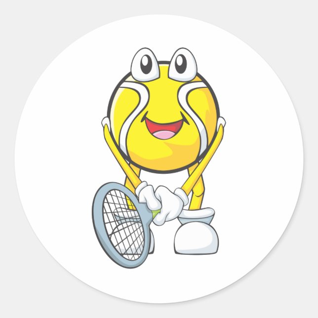 Sticker Rond Bal De Tennis (Devant)