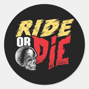 Sticker Rond Balade Ou Mie Funny Biker