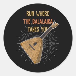 Sticker Rond Balalaika Balalaika joueur Instrument de musique