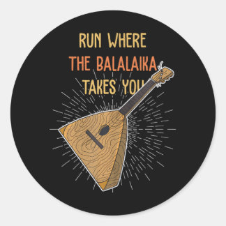Sticker Rond Balalaika Balalaika joueur Instrument de musique