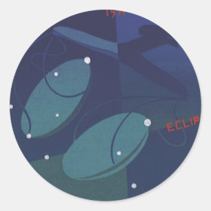 Sticker Rond Balance Constellation Vintage Zodiaque Astrologie