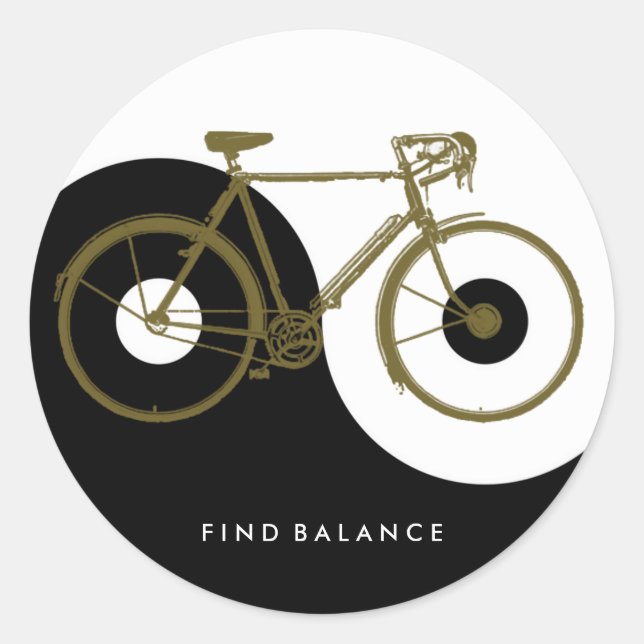 Sticker Rond BALANCE / yin yang bicycle (Devant)