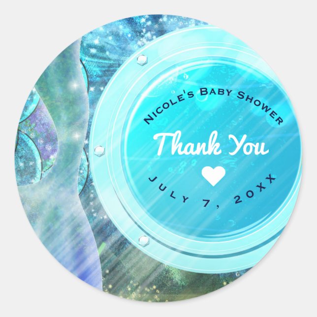 Sticker Rond Balances de sirènes enchantées sous la faveur de l (Devant)