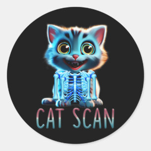 Sticker Rond Balayage Cat Balayage Ct Halloween Chat rayon X je