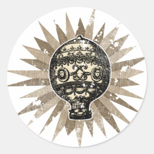 Sticker Rond Balcon Orné vintage - Distressed