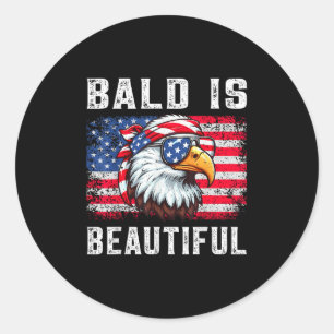 Sticker Rond Bald Est Beau Amoureux Aigle Bandana Patriotique 4