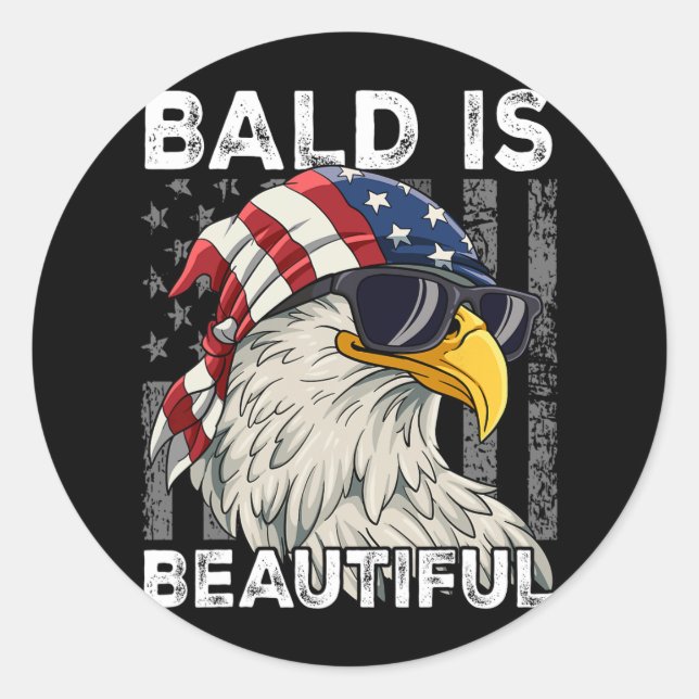 Sticker Rond Bald Est Belle 4 juillet (Devant)