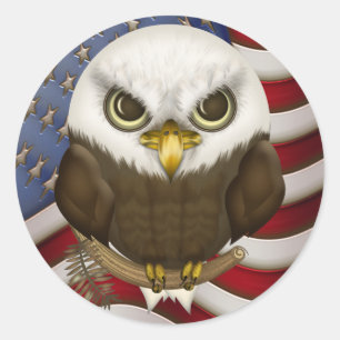 Sticker Rond Baldwin Eagle chauve mignon