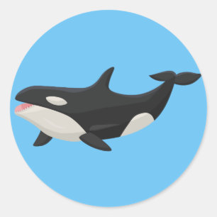 Sticker Rond Baleine Animée d'Orca
