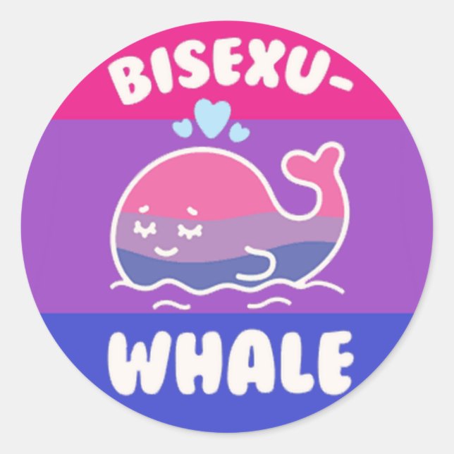 Sticker Rond Baleine de Bisexu (Devant)