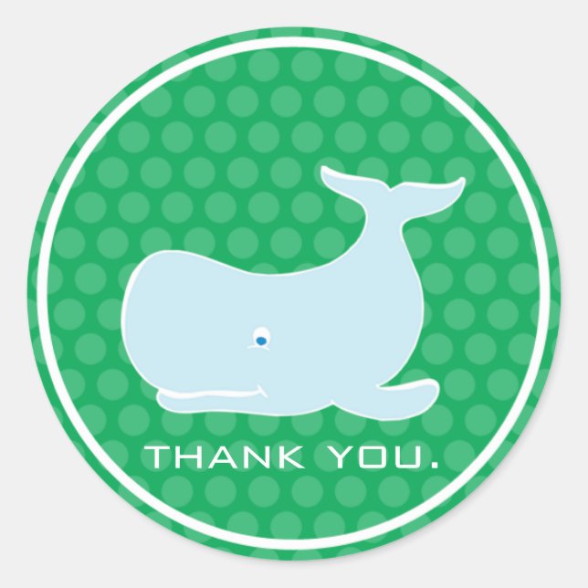 Sticker Rond Baleine de Preppy - Merci (Devant)