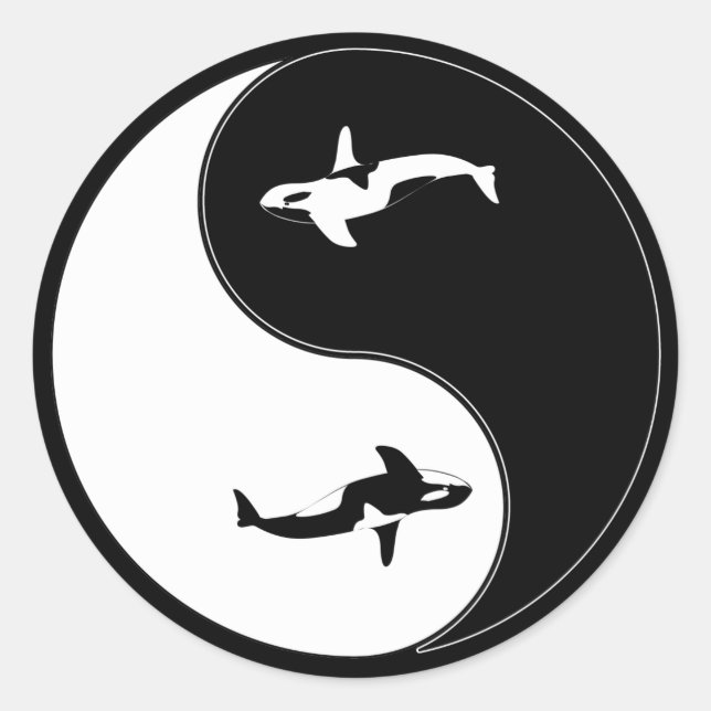Sticker Rond Baleine de Yin Yang (Devant)