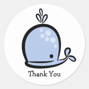 Sticker Rond Baleine heureuse Merci 
