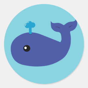 Sticker Rond Baleine mignonne