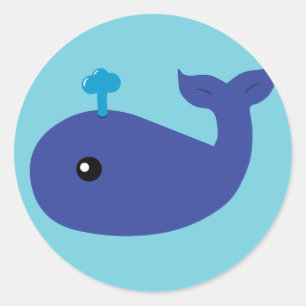 Sticker Rond Baleine mignonne