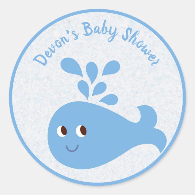 Sticker Rond Baleine mignonne avec bec Personnalisé (Devant)