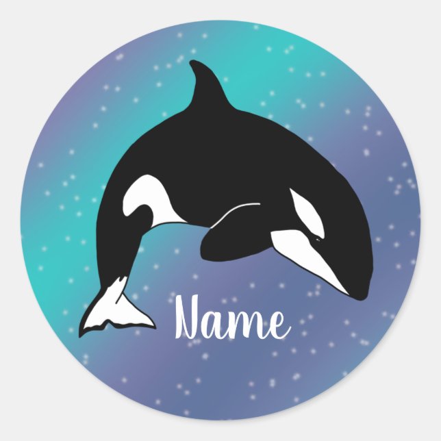 Sticker Rond Baleine tueuse d'Orca (Devant)
