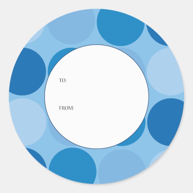 Sticker Rond Balise cadeau Cercles bleus (Devant)