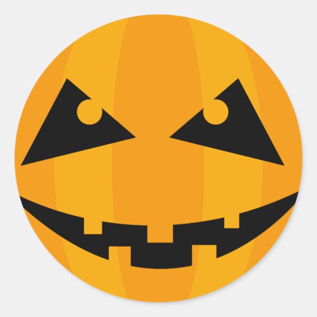 Sticker Rond Balise cadeau Citrouille Halloween (Devant)
