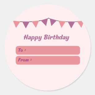 Sticker Rond Balise cadeau d'anniversaire joyeux