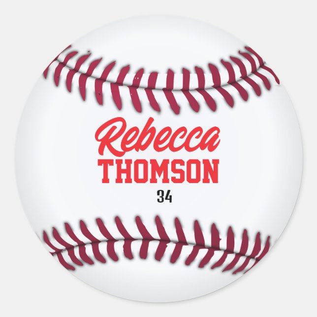 Sticker Rond Balise cadeau de baseball pour les cadeaux de joue (Devant)