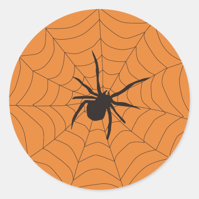 Sticker Rond Balise cadeau de l'araignée d'Halloween (Devant)