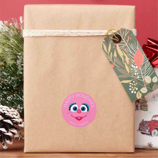 Sticker Rond Balise cadeau de Noël Abby Cadabby Joyeux Noël (vacances)