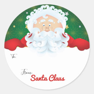 Sticker Rond Balise cadeau de Noël du Père Noël