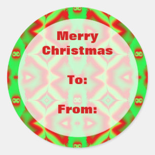 Sticker Rond Balise cadeau de Noël Joyeux