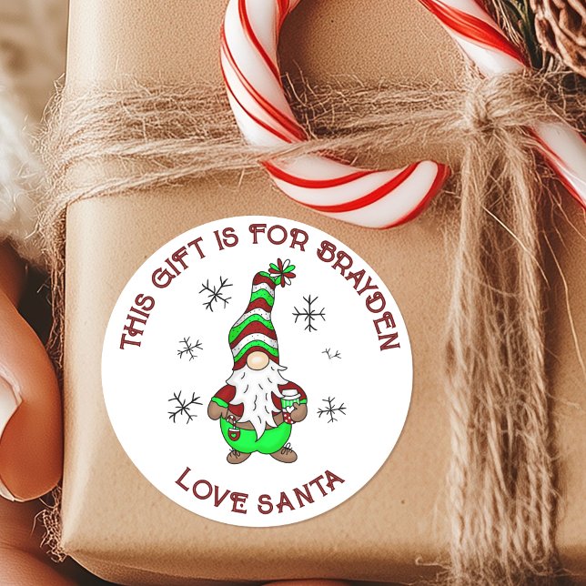 Sticker Rond Balise cadeau de Noël personnalisée (Créateur téléchargé)
