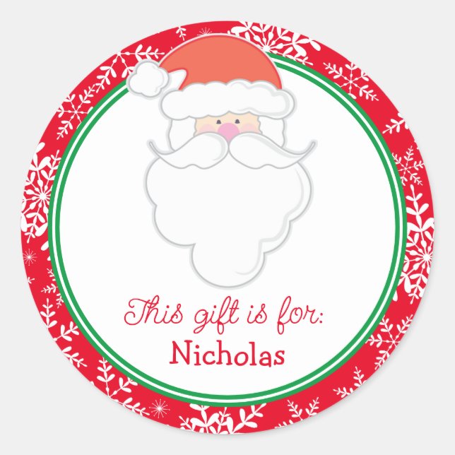 Sticker Rond Balise cadeau de Noël pour les enfants Flammes de  (Devant)