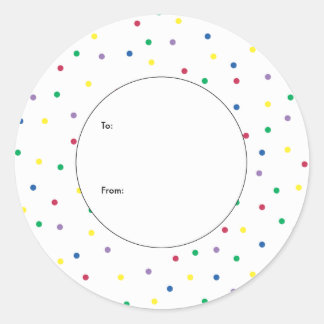 Sticker Rond Balise cadeau Mini colorée