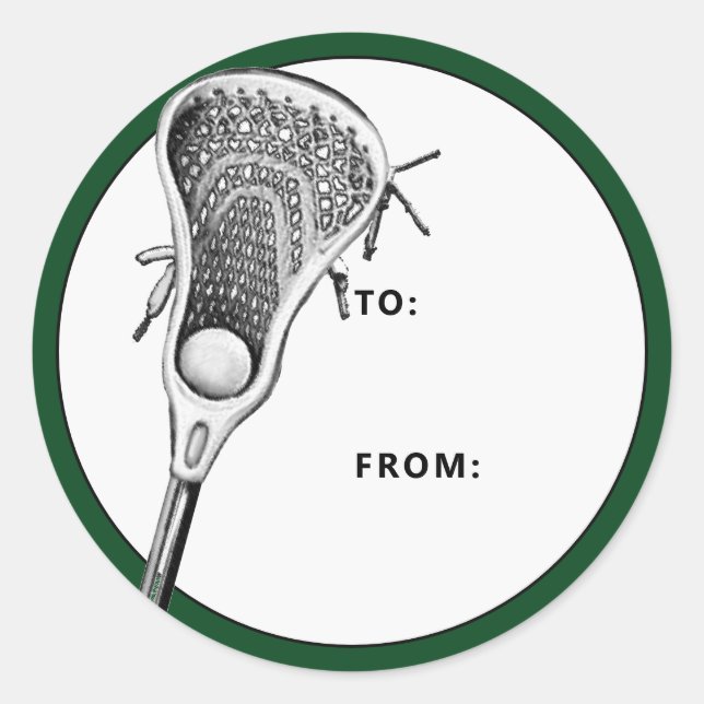 Sticker Rond Balise Cadeau vert Lacrosse (Devant)